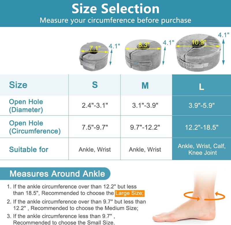 Zelen Foot Elevation Pillow Ankle Protector Heel for Pressure Sores Ulcer Cushion Foot Pillow Protectors Ankle for Bed Sore Feet Sleeping Pillow Elevated Foot Support Wedge Leg Elevator (Large, 1 PCS) - Image 5